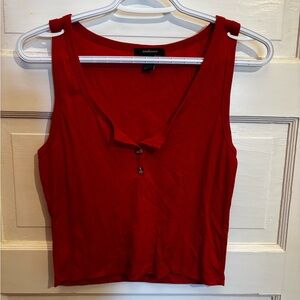 Red Sleeveless Crop Top